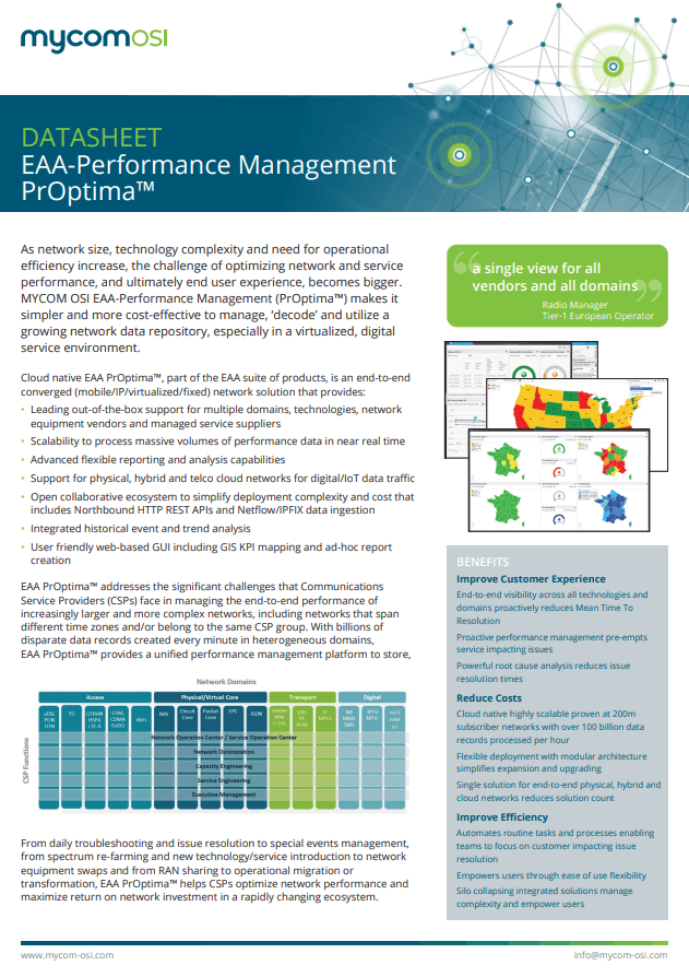 Datasheet | EAA-Performance Management - Mycom OSI